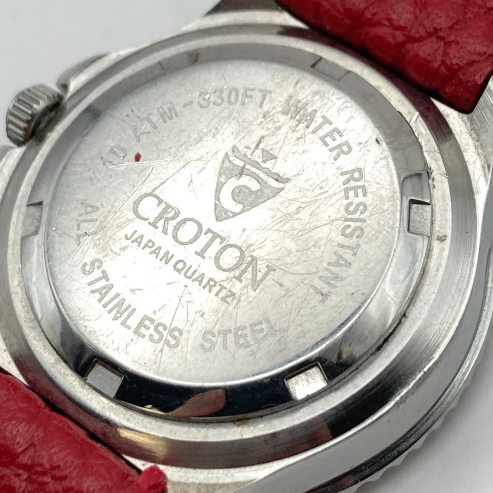 Croton Women's Watch 29mm Silver Tone Coke Bezel Date Diver Style New Battery - Picture 13 of 16